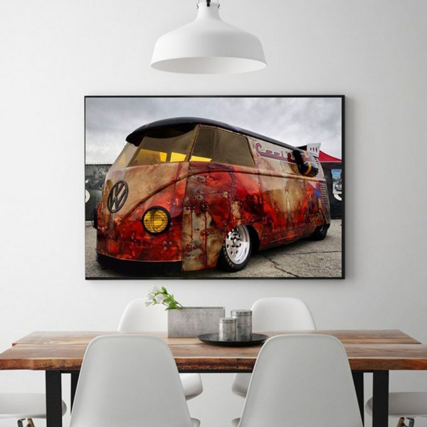 Scenes Old Red Bus Diamond Art