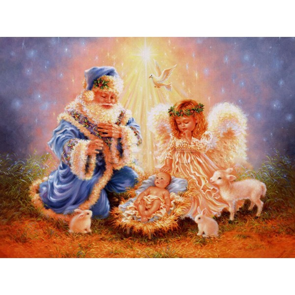 Scenes Newborn Child Next To The Angel Diamond Art