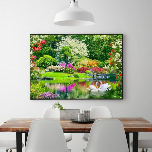 Scenes Green Hills And Green Waters Diamond Art