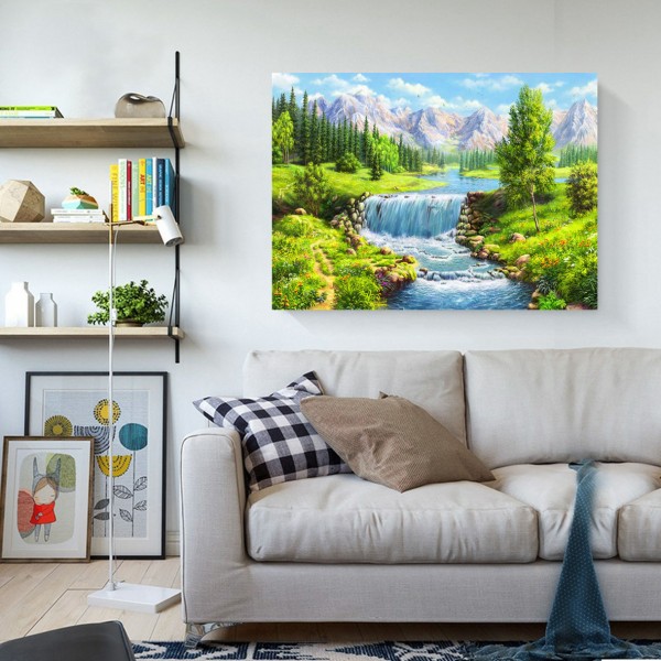 Scenes Green Hills And Green Waters Diamond Art