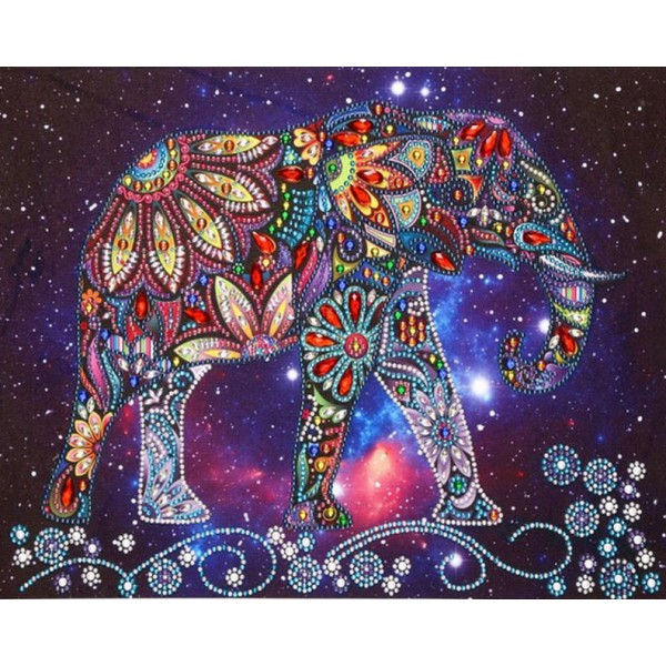 Scenes Elephant Filled With Diamonds Diamond Art