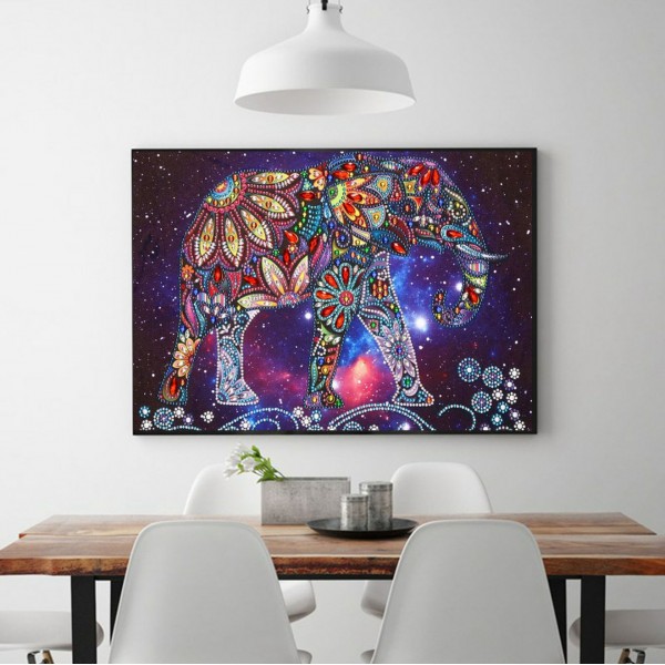 Scenes Elephant Filled With Diamonds Diamond Art