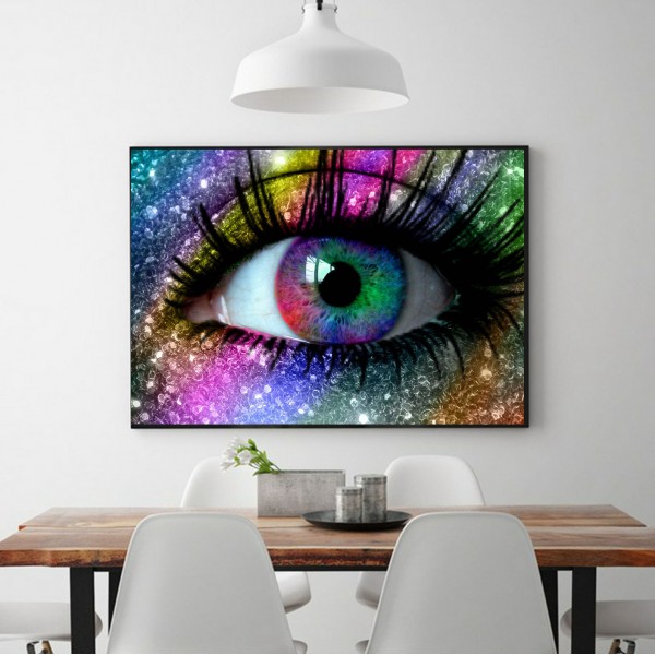 Scenes Crystal Multicolored Eyes Diamond Art