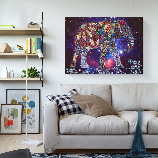 Scenes Elephant Filled With Diamonds Diamond Art