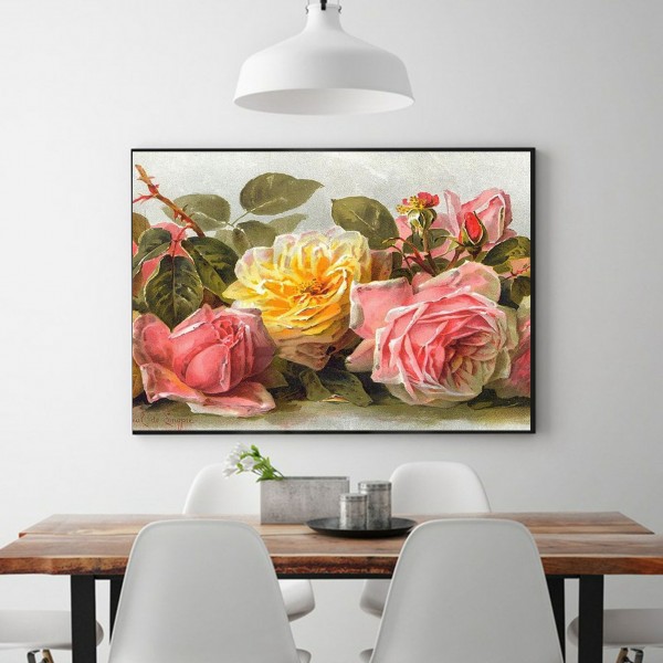 Scenes Colorful Roses Blossoming Diamond Art