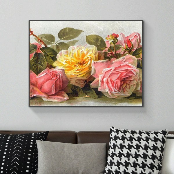 Scenes Colorful Roses Blossoming Diamond Art