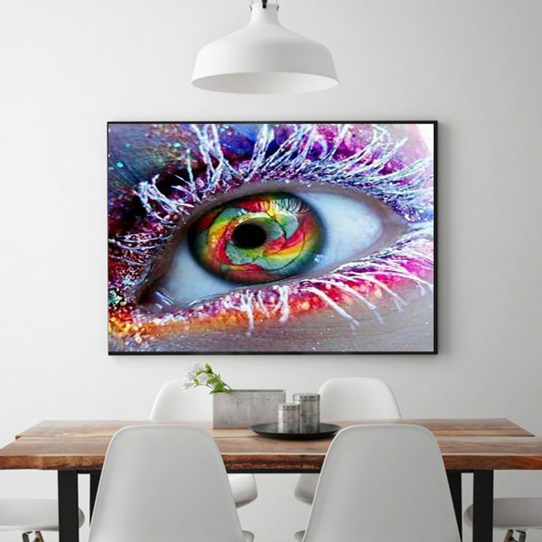 Scenes Colorful Eyes In The Snow Diamond Art