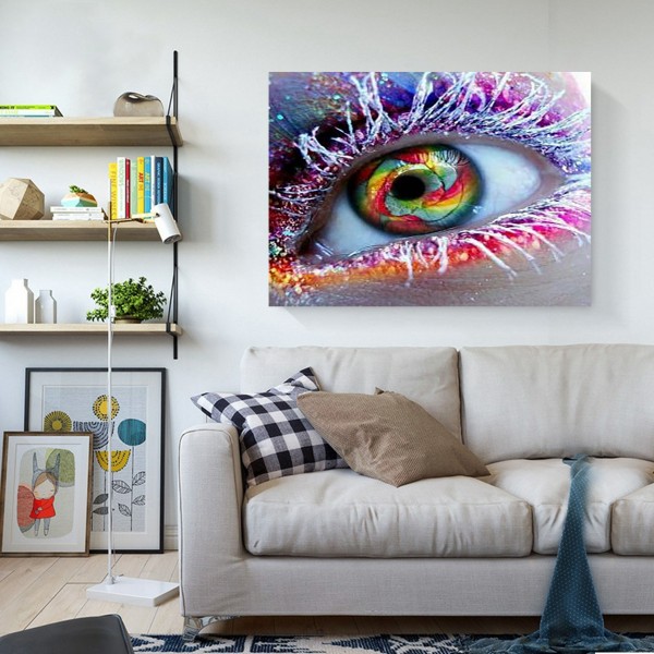 Scenes Colorful Eyes In The Snow Diamond Art