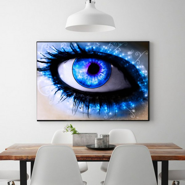 Scenes Blue Psychedelic Big Eyes Diamond Art