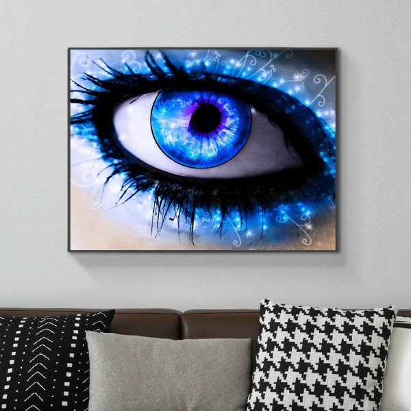 Scenes Blue Psychedelic Big Eyes Diamond Art
