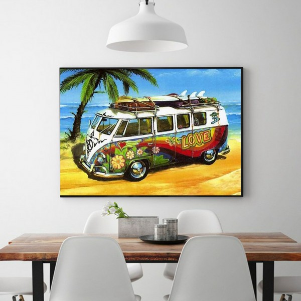 Scenes A Traveling Cartoon Bus Diamond Art