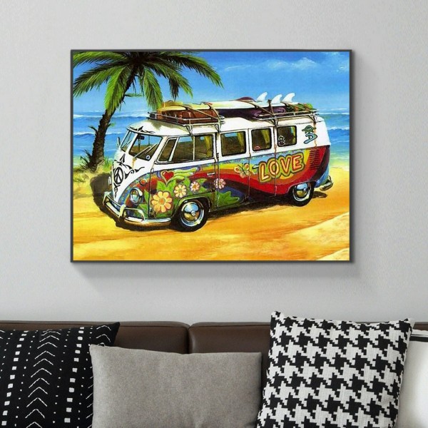 Scenes A Traveling Cartoon Bus Diamond Art
