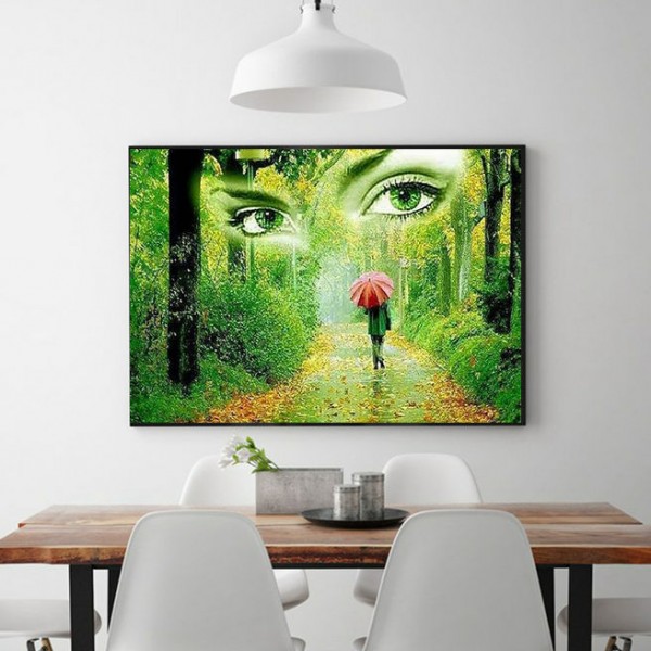 Scenes A Pair Of Eyes In The Forest Diamond Art