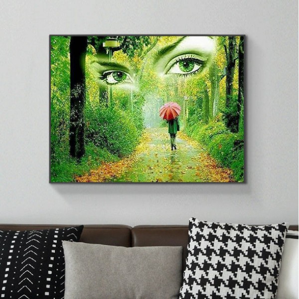 Scenes A Pair Of Eyes In The Forest Diamond Art