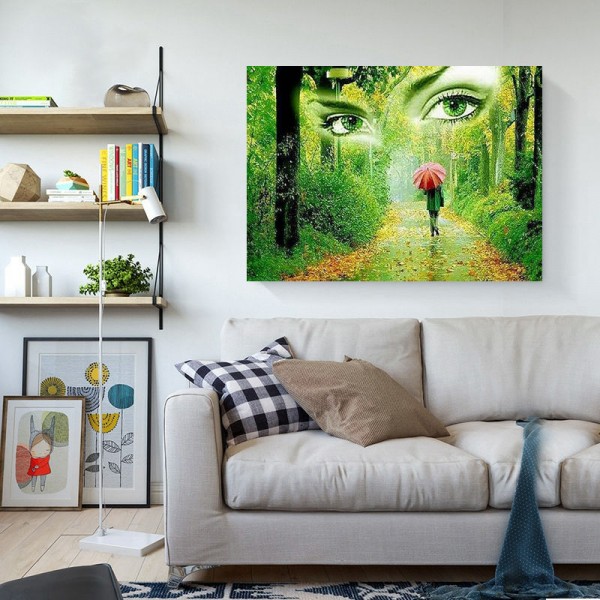 Scenes A Pair Of Eyes In The Forest Diamond Art