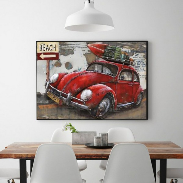 Scenes A Little Red Car Diamond Art