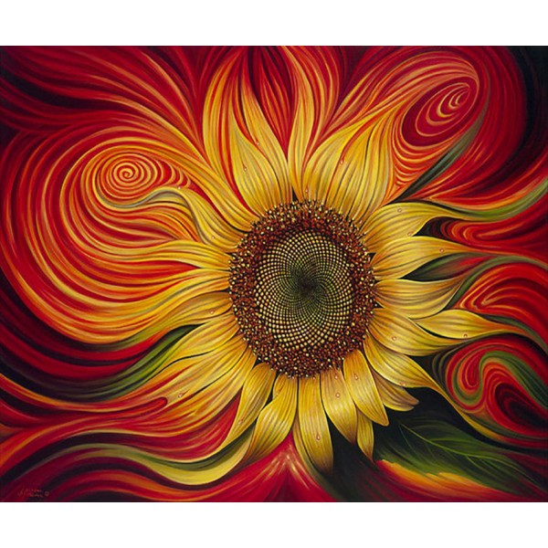 Scenes A Flaming Sunflower Diamond Art