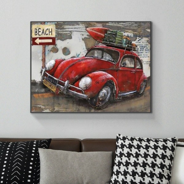 Scenes A Little Red Car Diamond Art