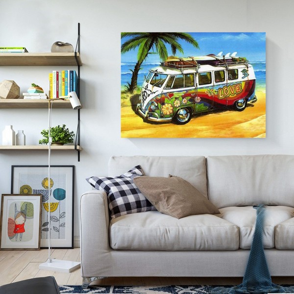 Scenes A Traveling Cartoon Bus Diamond Art
