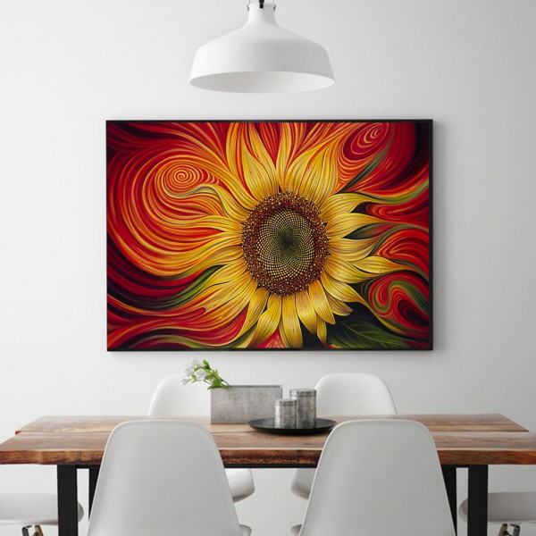 Scenes A Flaming Sunflower Diamond Art