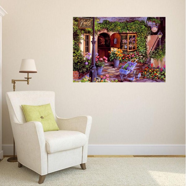 Scene Picturesque Retro Flower Shop Diamond Art