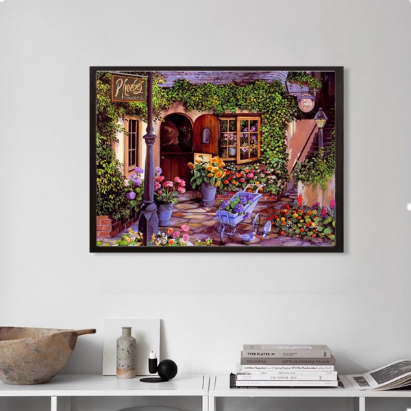 Scene Picturesque Retro Flower Shop Diamond Art
