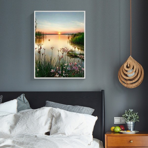 Scene Lotus In The Setting Sun Diamond Art