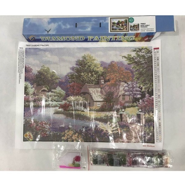 Scene Hut Under The Mountains And Rivers Diamond Art