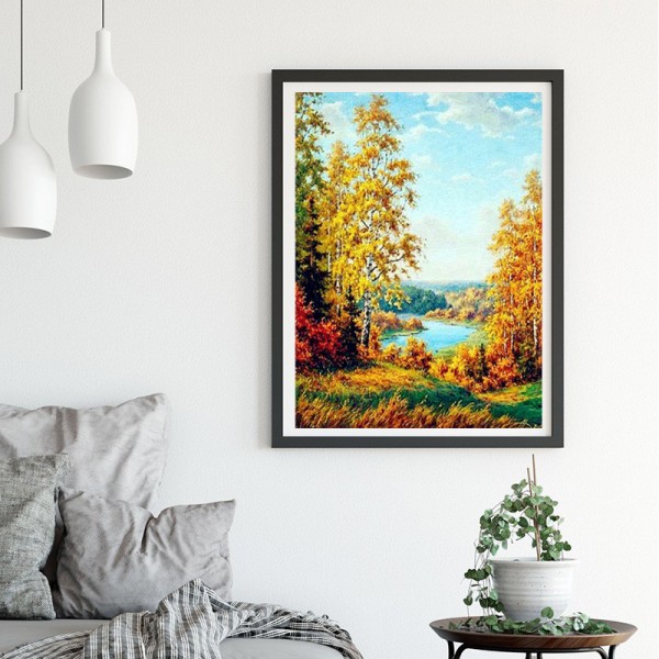 Scene Golden Autumn Diamond Art