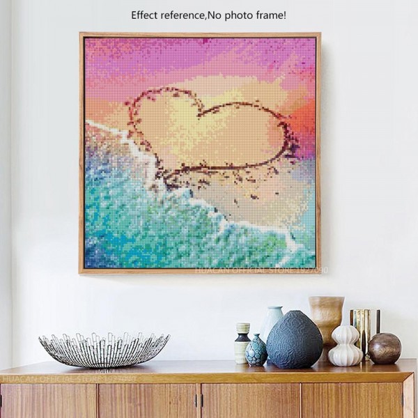 Love Misc Attractive Heart On The Beach Square Diamonds