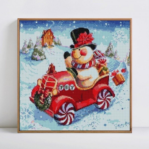 Snow Man Christmas Diy Painting Square Diamonds Winter