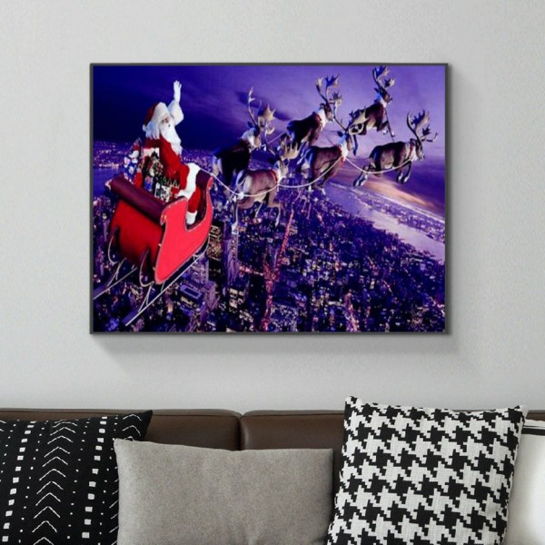 Festive Santa Claus Giving Gifts Diamond Art