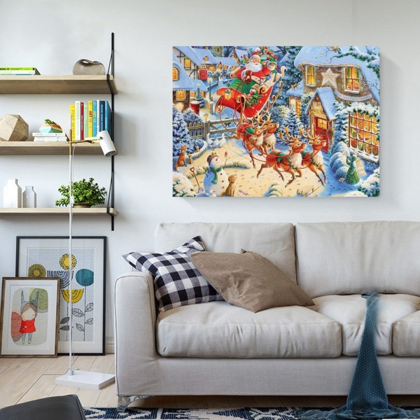 Festive Santa Claus Giving Gifts Diamond Art