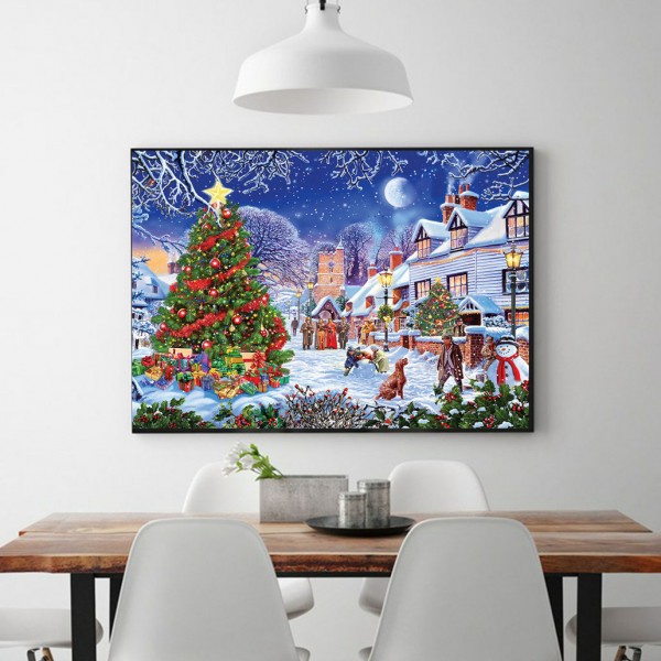 Festive A Snowy Night Full Of Christmas Diamond Art