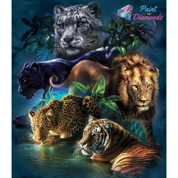 Wild Animals In One Diamond Painting Square Tiger