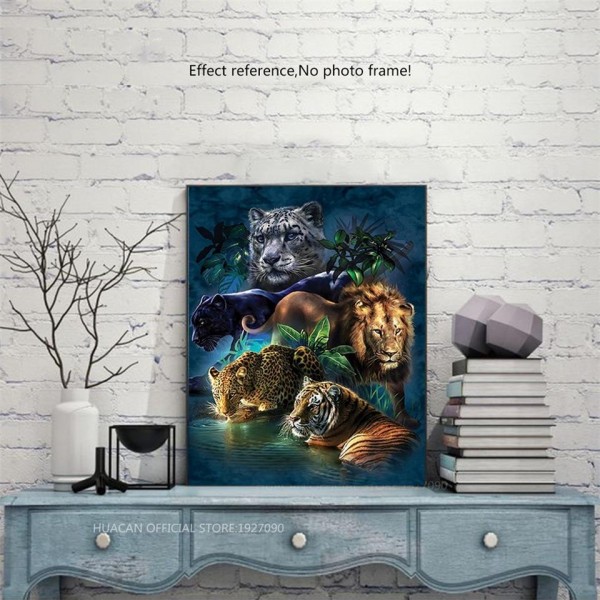 Wild Animals In One Diamond Painting Square Tiger