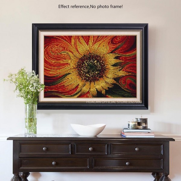 Flowers Awesome Artistic Sunflower Painting Square Diamonds