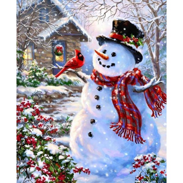 Christmas Snowman Diamond Art Kit Usa Shipping Winter