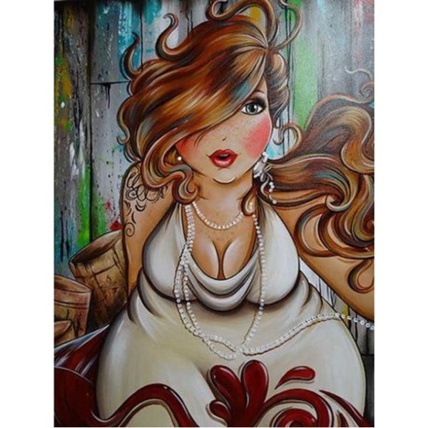 Cartoon Girl Chubby Woman Diamond Painting Kits People