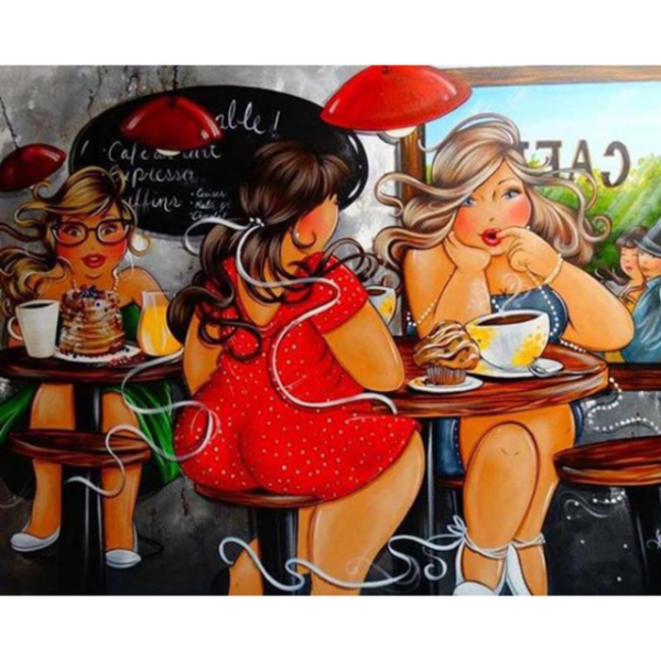 Cartoon Girl Chubby Woman Diamond Painting Kits People