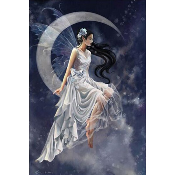 Fantasy Moon Goddess Descends To Earth Diamond Art