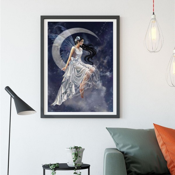 Fantasy Moon Goddess Descends To Earth Diamond Art