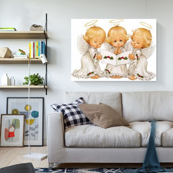 Anime Three Cartoon Angel Babies Diamond Art