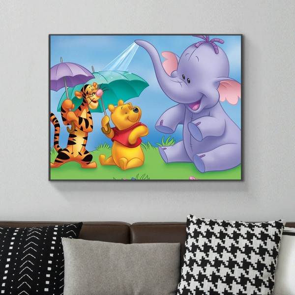 Anime Pooh And His Friends Playing Diamond Art