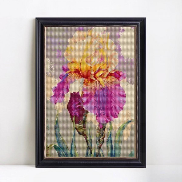 Phenomenal Iris Flower Painting Square Diamonds