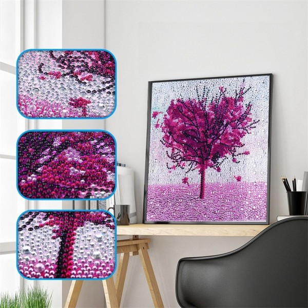 Purple Love Heart Tree Special Diamond Painting