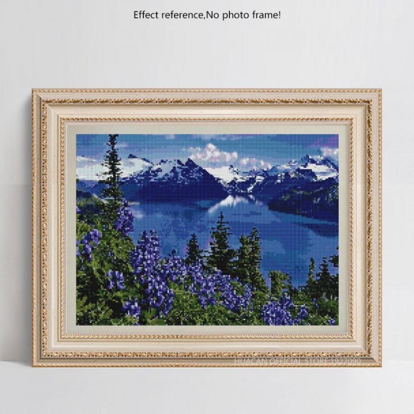 Landscape Natural Beautiful Blue Lake Square Diamonds