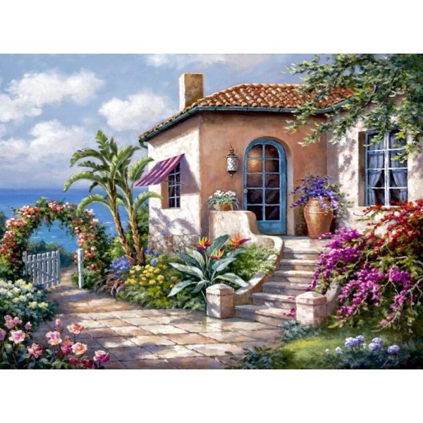 Flowers Landscape Sea & Rivers View Garden & Beautiful House