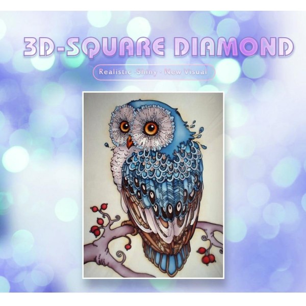 Best Birds Beautiful Blue Owl Square Diamonds