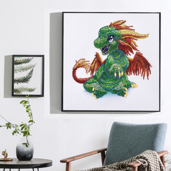 Cartoon Green Dragon Special Diamond Painting